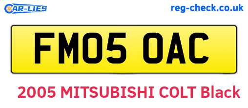 FM05OAC are the vehicle registration plates.
