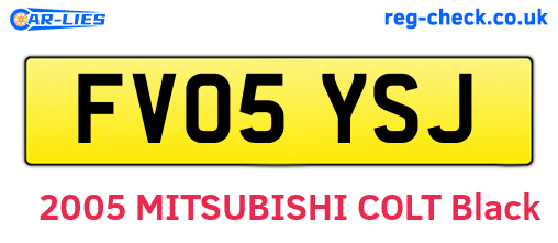 FV05YSJ are the vehicle registration plates.