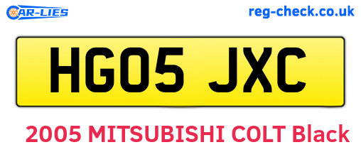 HG05JXC are the vehicle registration plates.