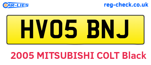 HV05BNJ are the vehicle registration plates.