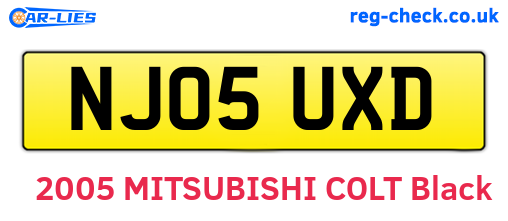 NJ05UXD are the vehicle registration plates.