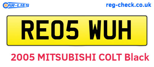 RE05WUH are the vehicle registration plates.