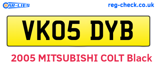 VK05DYB are the vehicle registration plates.