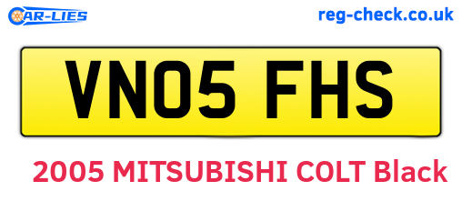 VN05FHS are the vehicle registration plates.
