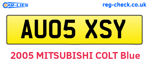 AU05XSY are the vehicle registration plates.