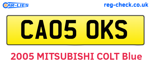 CA05OKS are the vehicle registration plates.