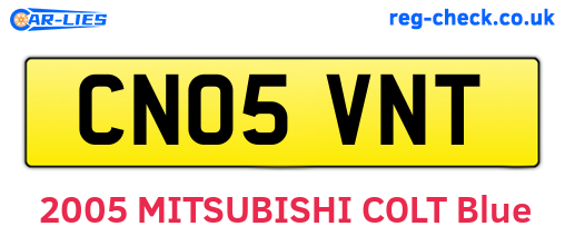 CN05VNT are the vehicle registration plates.