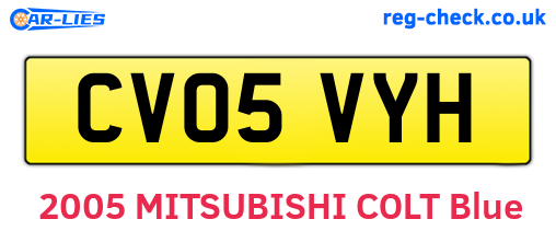 CV05VYH are the vehicle registration plates.