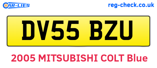 DV55BZU are the vehicle registration plates.
