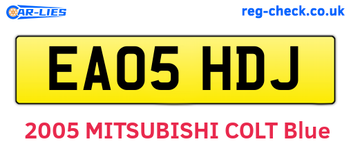 EA05HDJ are the vehicle registration plates.