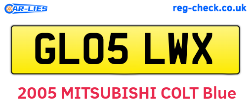 GL05LWX are the vehicle registration plates.