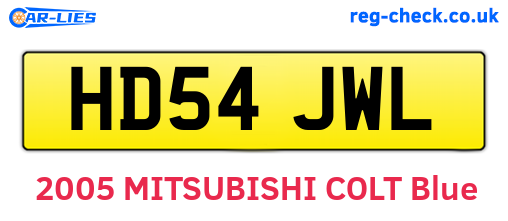 HD54JWL are the vehicle registration plates.