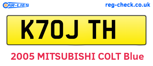 K70JTH are the vehicle registration plates.