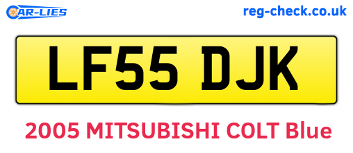 LF55DJK are the vehicle registration plates.