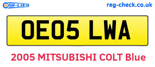 OE05LWA are the vehicle registration plates.