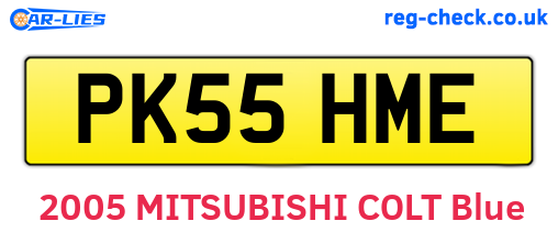 PK55HME are the vehicle registration plates.