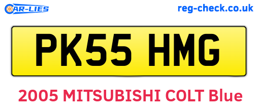 PK55HMG are the vehicle registration plates.