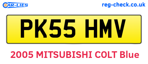 PK55HMV are the vehicle registration plates.