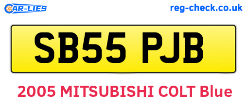 SB55PJB are the vehicle registration plates.