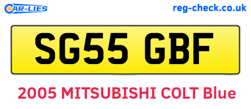 SG55GBF are the vehicle registration plates.