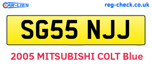 SG55NJJ are the vehicle registration plates.