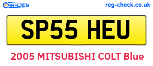 SP55HEU are the vehicle registration plates.