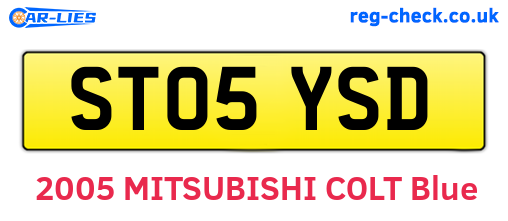 ST05YSD are the vehicle registration plates.