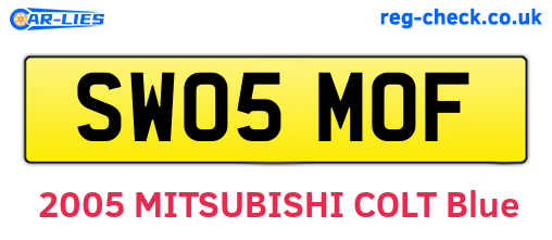SW05MOF are the vehicle registration plates.
