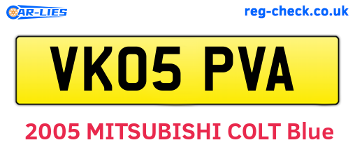 VK05PVA are the vehicle registration plates.