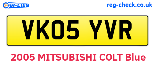 VK05YVR are the vehicle registration plates.