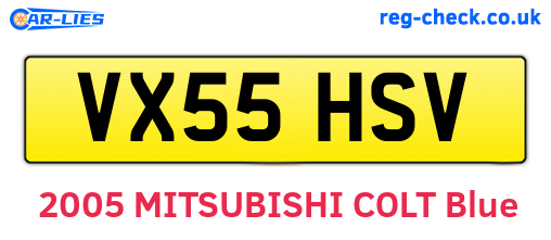 VX55HSV are the vehicle registration plates.