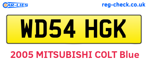WD54HGK are the vehicle registration plates.