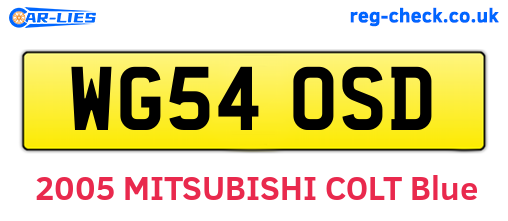 WG54OSD are the vehicle registration plates.