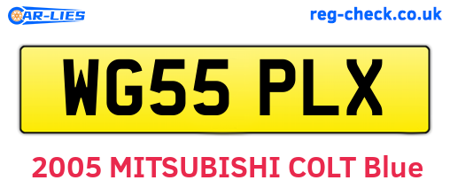 WG55PLX are the vehicle registration plates.