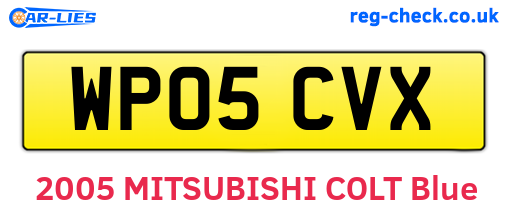 WP05CVX are the vehicle registration plates.