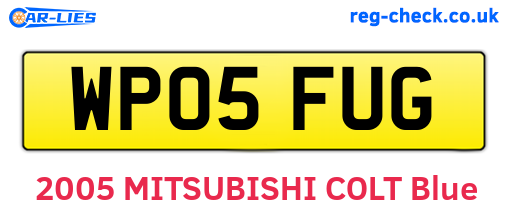 WP05FUG are the vehicle registration plates.