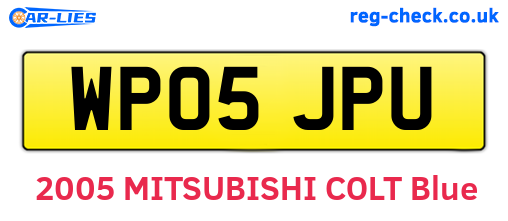 WP05JPU are the vehicle registration plates.