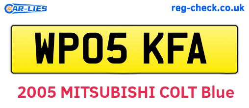 WP05KFA are the vehicle registration plates.