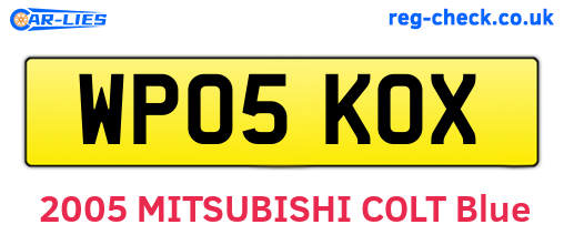 WP05KOX are the vehicle registration plates.