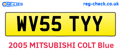 WV55TYY are the vehicle registration plates.