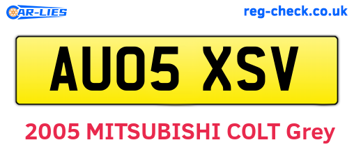 AU05XSV are the vehicle registration plates.