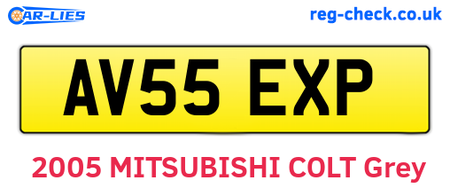 AV55EXP are the vehicle registration plates.