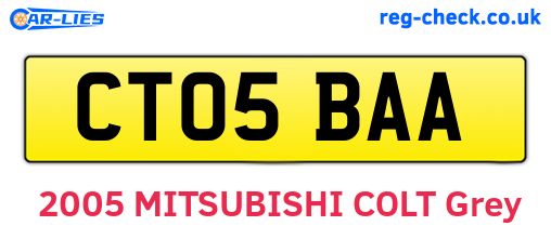 CT05BAA are the vehicle registration plates.