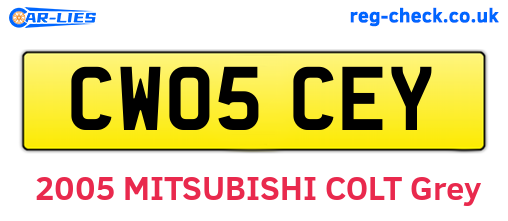 CW05CEY are the vehicle registration plates.