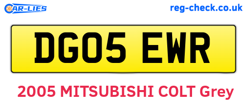 DG05EWR are the vehicle registration plates.