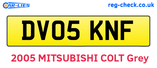 DV05KNF are the vehicle registration plates.