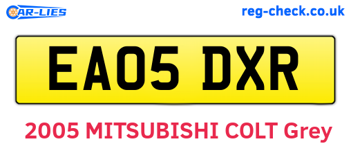 EA05DXR are the vehicle registration plates.