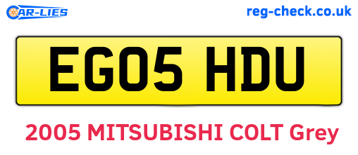 EG05HDU are the vehicle registration plates.