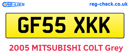GF55XKK are the vehicle registration plates.