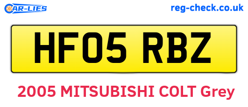 HF05RBZ are the vehicle registration plates.